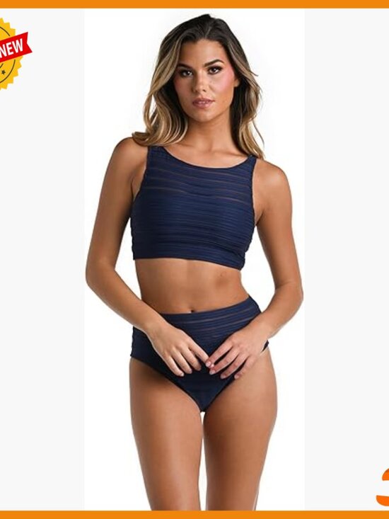 Other - High Neck Midkini Swimsuit Top with Removable Cups Adjustable Straps